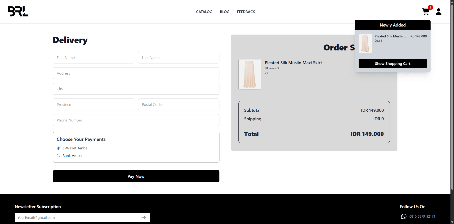 BRL Fashion Checkout has to feel composed.